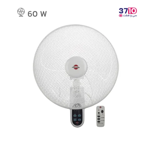 پنکه دیواری پارس خزر مدل ES7020W کنترل دار سفید عکس از محصول