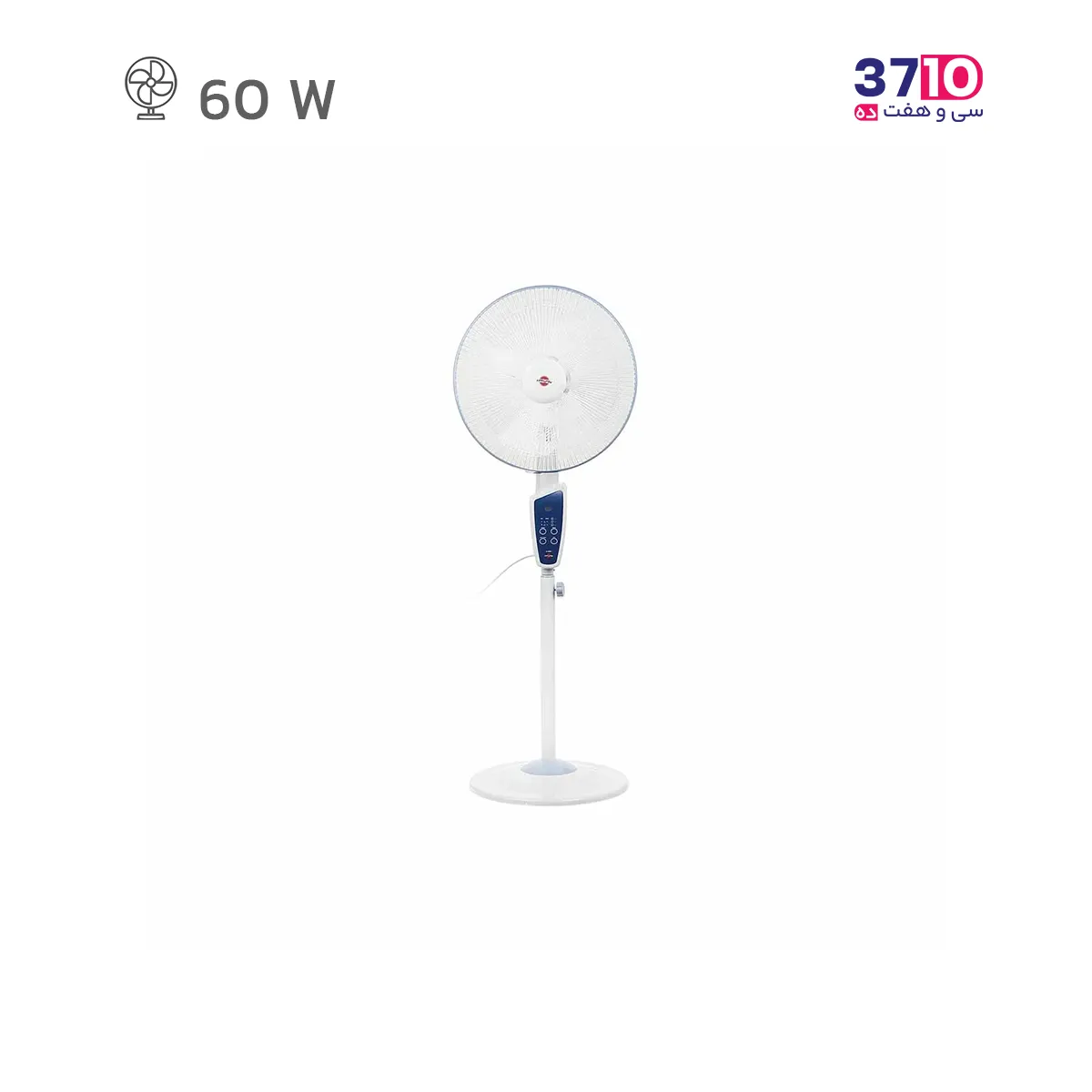 Pars Khazar tall pedestal fan, model ES4060RW white (6) پنکه پایه بلند پارس خزر مدل ES4060RW کنترل دار عکس از محصول