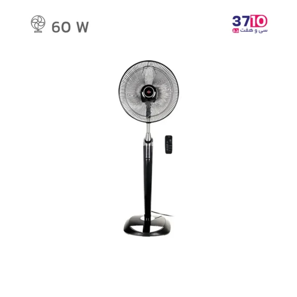 پنکه پایه بلند پارس خزر مدل FSR-SHIBA کنترل دار مشکی عکس از محصول